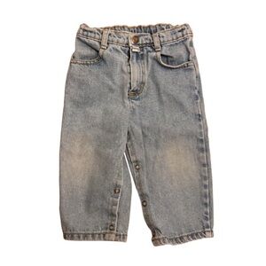 Vintage Kids Guess Denim Jeans Baggy Light Wash Leg Snaps Size 18M